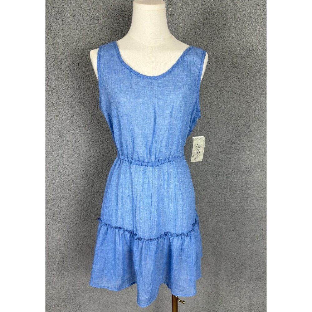J Valdi Women's Breeze Low Ruffled Dress Swim Cover-up Chambray Medium NWT's.